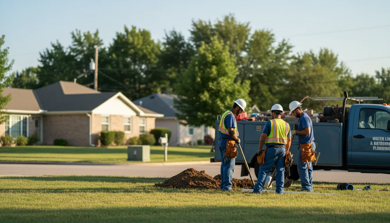 Residential water line and bathroom plumbing service in Mantador, ND